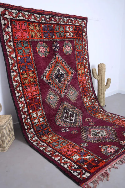 Zahira – Vibrant Moroccan Berber Rug in Deep Burgundy