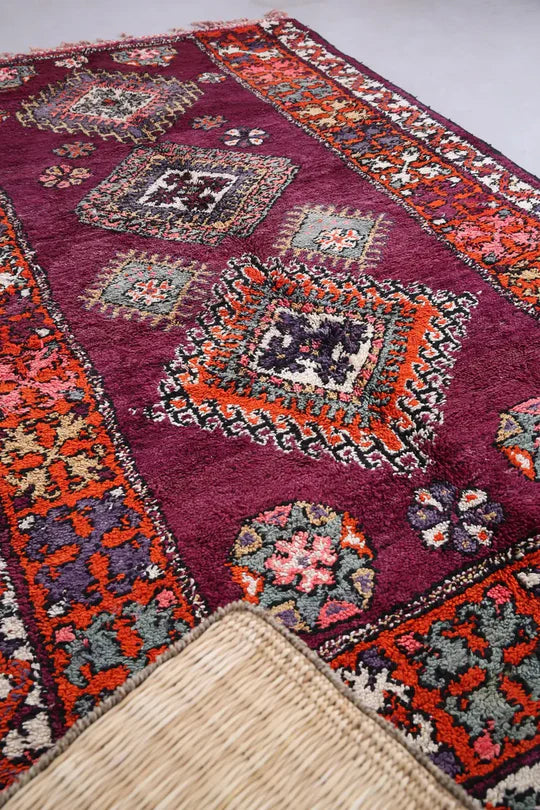 Zahira – Vibrant Moroccan Berber Rug in Deep Burgundy