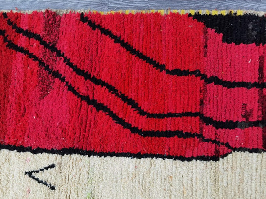 Layla – Handwoven Moroccan Berber Rug in Rich Crimson