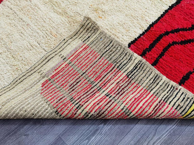 Layla – Handwoven Moroccan Berber Rug in Rich Crimson